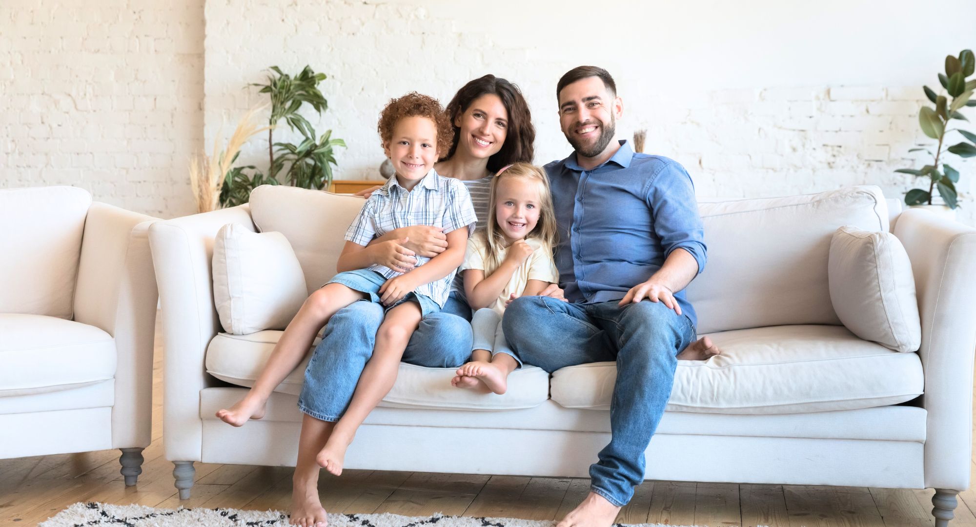 family on a couch